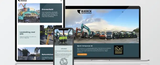 Ny, moderne nettside til Bjerck Entreprenør • A til Å - atilaa.no